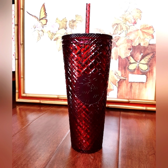 Starbucks Other - Starbucks Venti garnet red jeweled cold cup